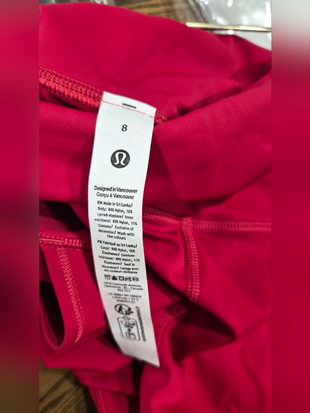 Lululemon Women's Red Athletic Leggings - Size 8